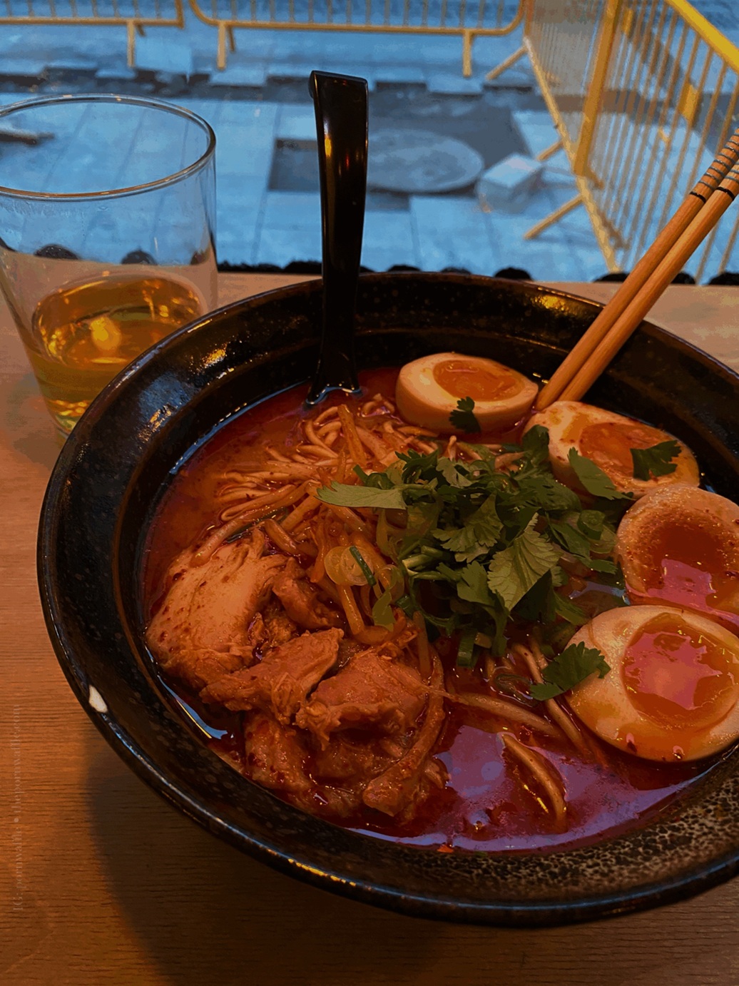 Spicy Miso Ramen with chicken from AI Ramen Klara in Stockholm, Sweden